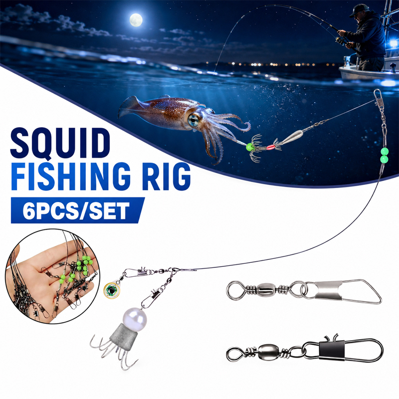 Fishing Equipment Line - 6pcs Squid Fishing Rig Octopus Hook