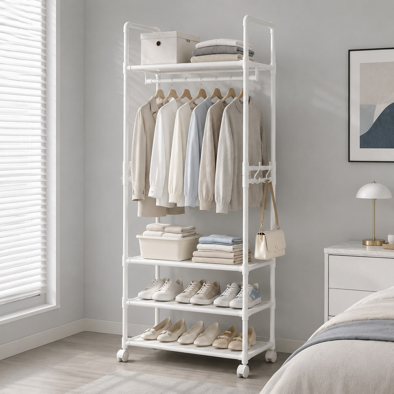 Rolling Clothes Rack With Whee - Rod Holder Fishing ulasan dan harga