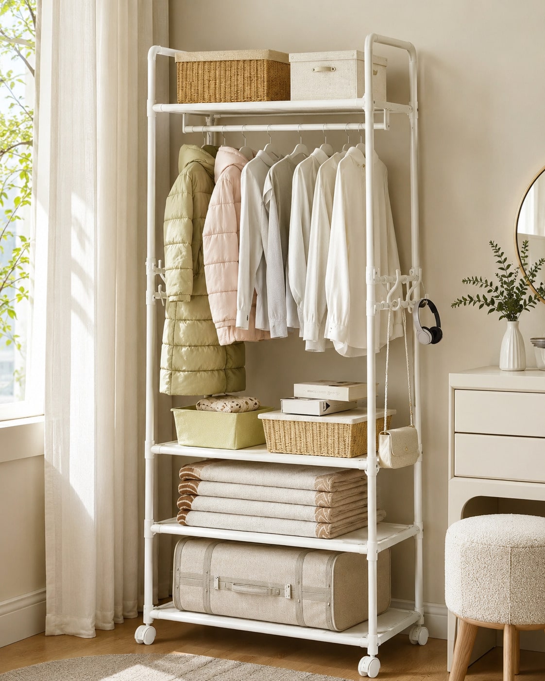 Rolling Clothes Rack With Whee - Rod Holder Fishing ulasan dan harga