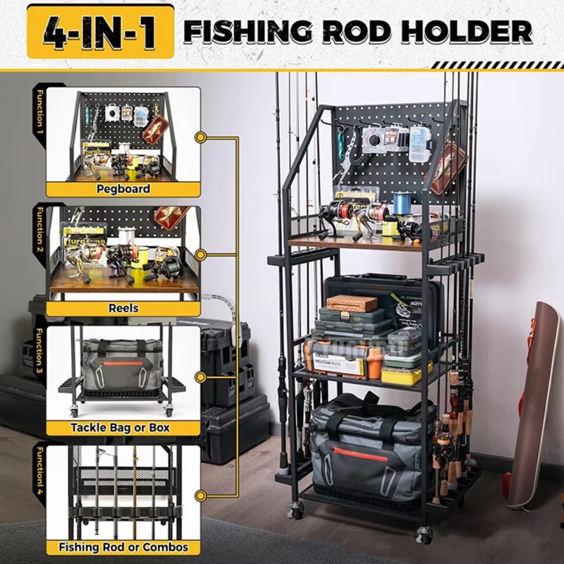 Fishing Gear Storage Shelf, Fi - Fishing Equipment Holder ulasan dan harga