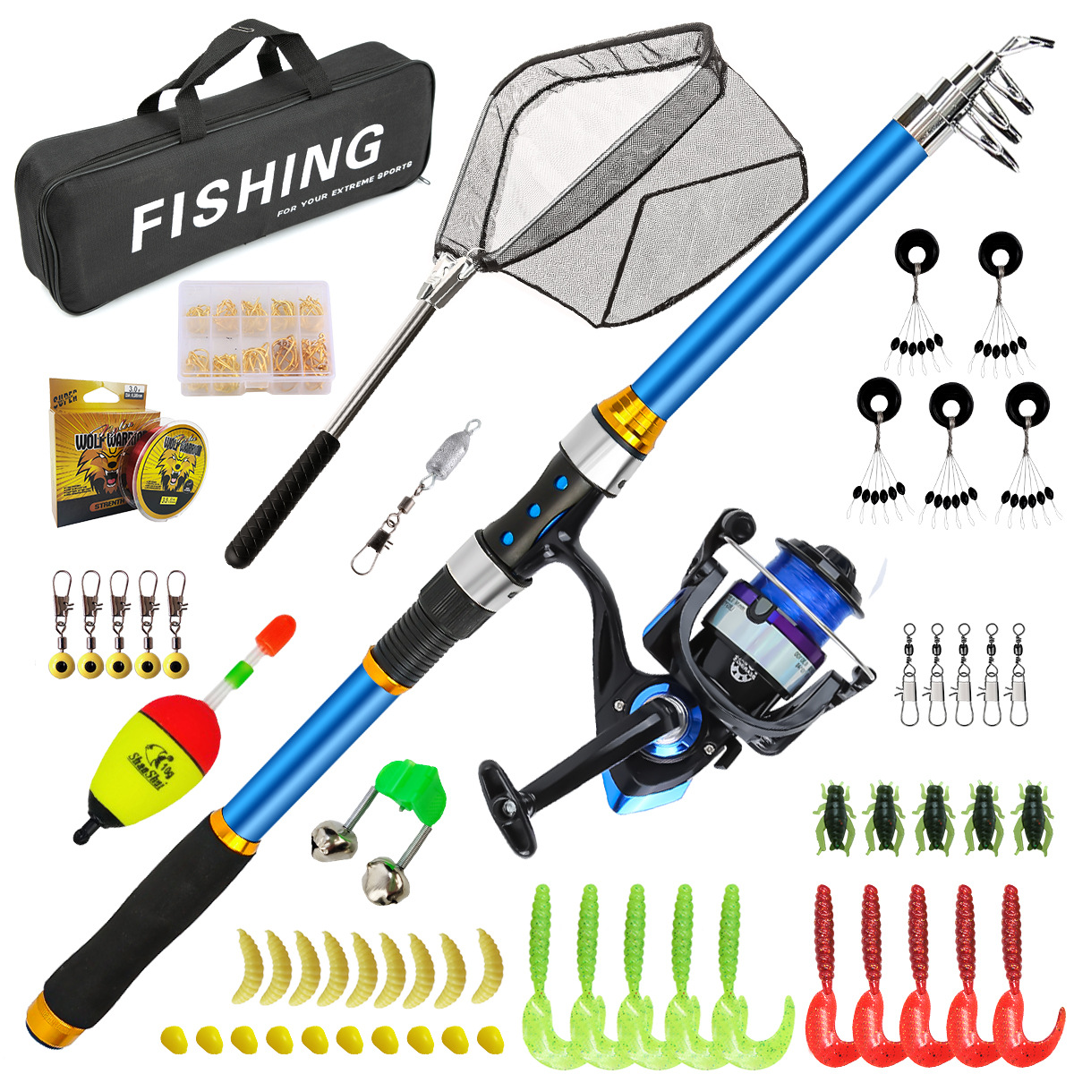 2.1-3.6M Telescopic Glass Fibe - Fishing Equipment Line ulasan dan harga