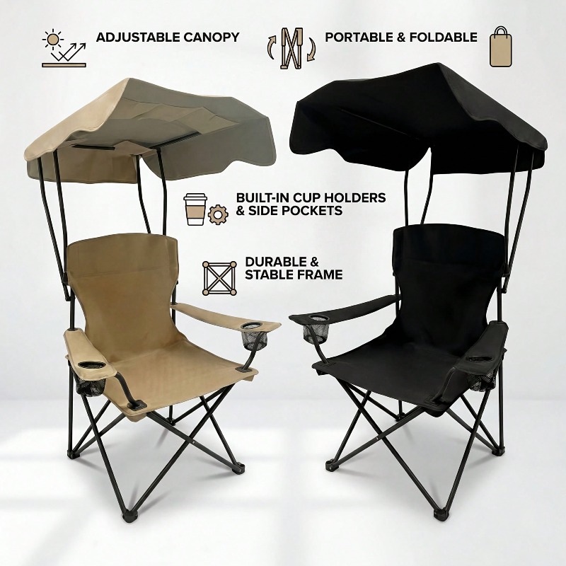 Outdoor Camping Chair With Awn - Fishing Equipment Bag ulasan dan harga
