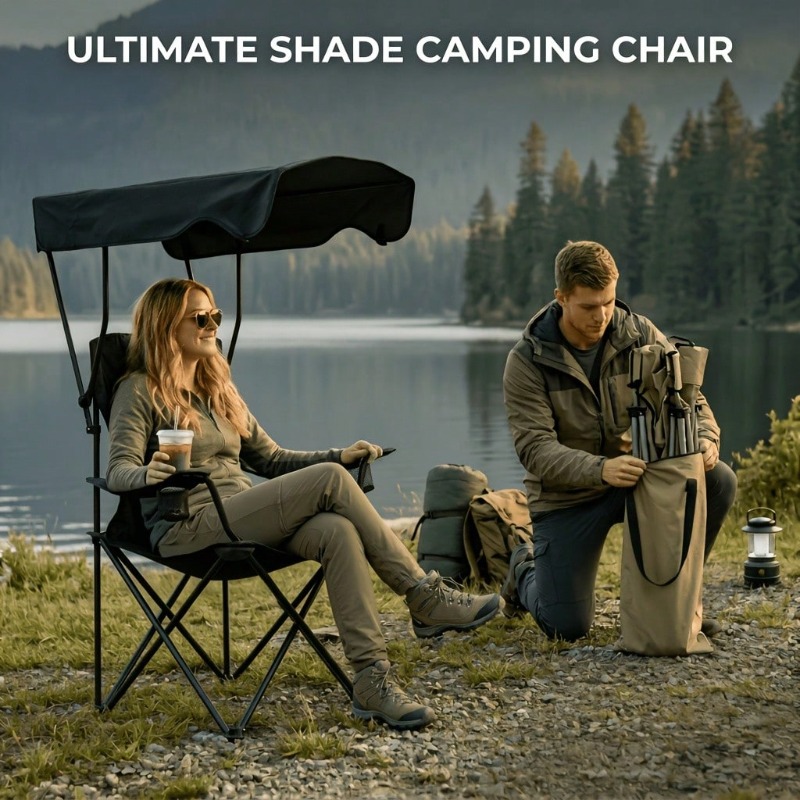 Outdoor Camping Chair With Awn - Fishing Equipment Bag ulasan dan harga